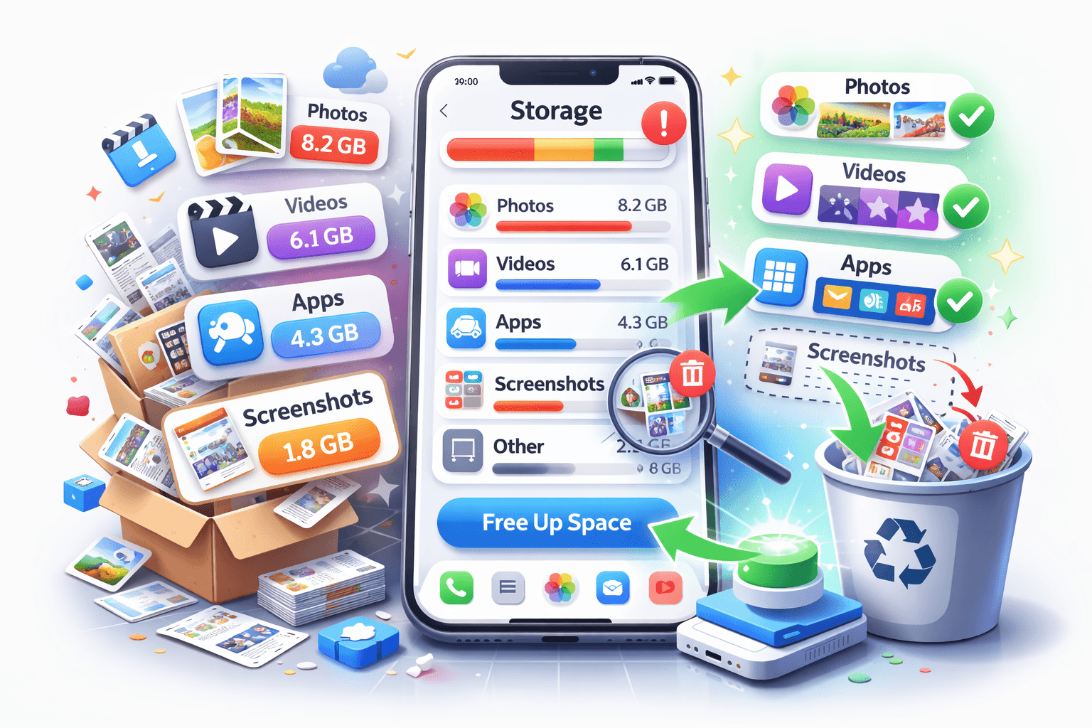 Imagen de guía sobre qué ocupa espacio en tu iPhone